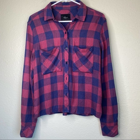 Rails Dylan Plaid Rouge Dusk Check Long Sleeve - Picture 2 of 7